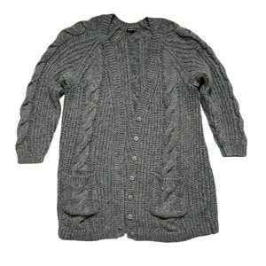 Torrid Gray Long Sleeve Chunky Knit Cardigan Duster